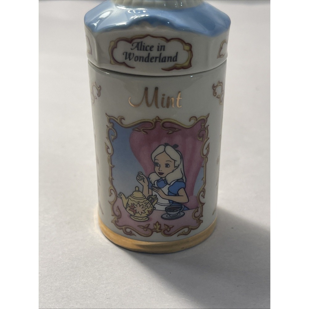 Walt Disney Spice Jar Collection Alice Wonderland Mint Jar 1995 Lenox Porcelain - Picture 4 of 14